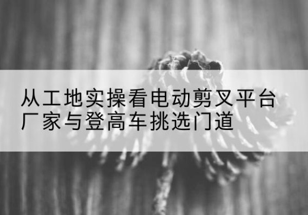晋宁电动剪叉升降平台厂家-从工地实操看电动剪叉平台厂家与登高车挑选门道